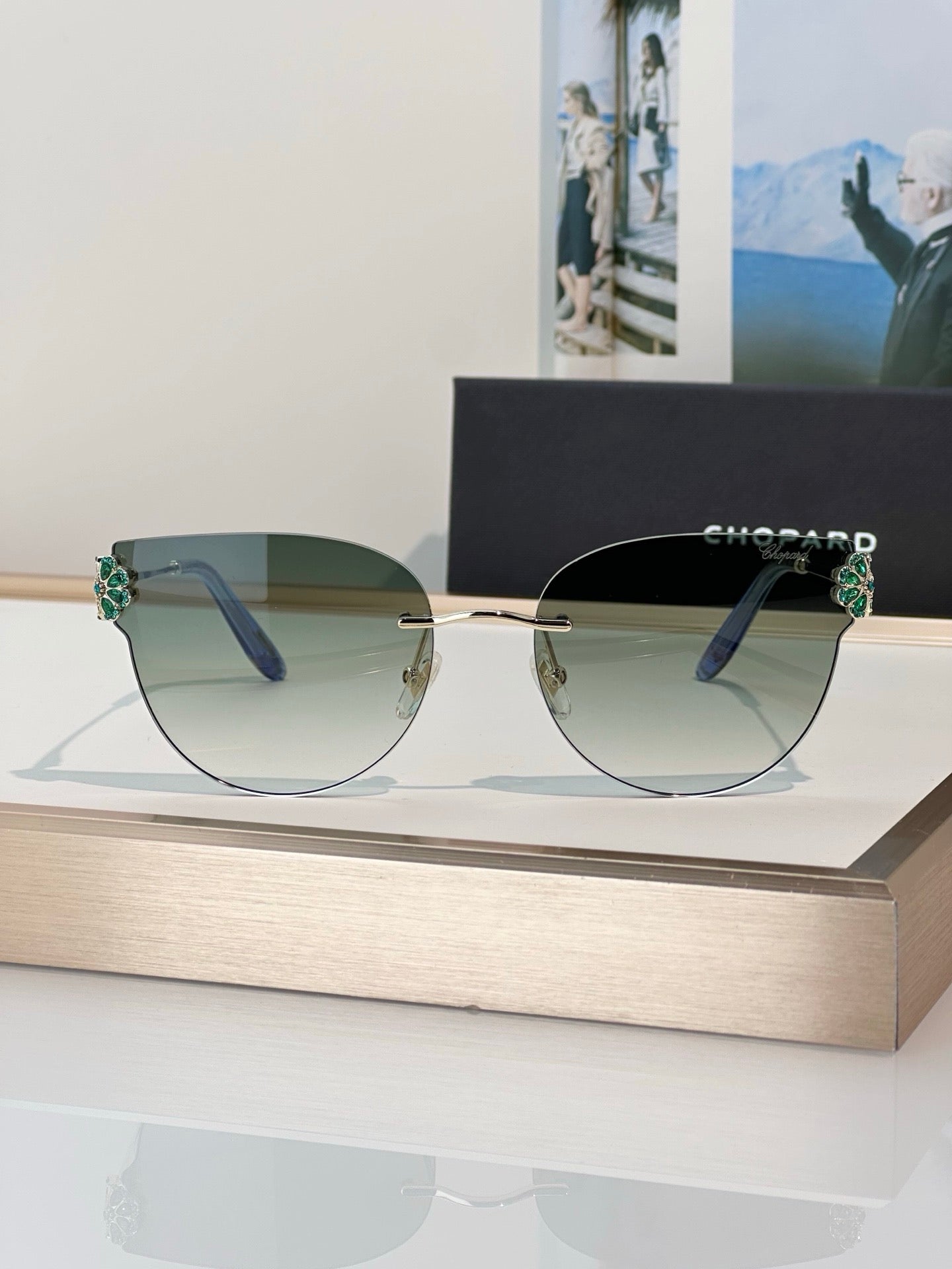 Chopard  VCHL61S - 300K Polished Rose Gold-Silver Sunglasses  ✨