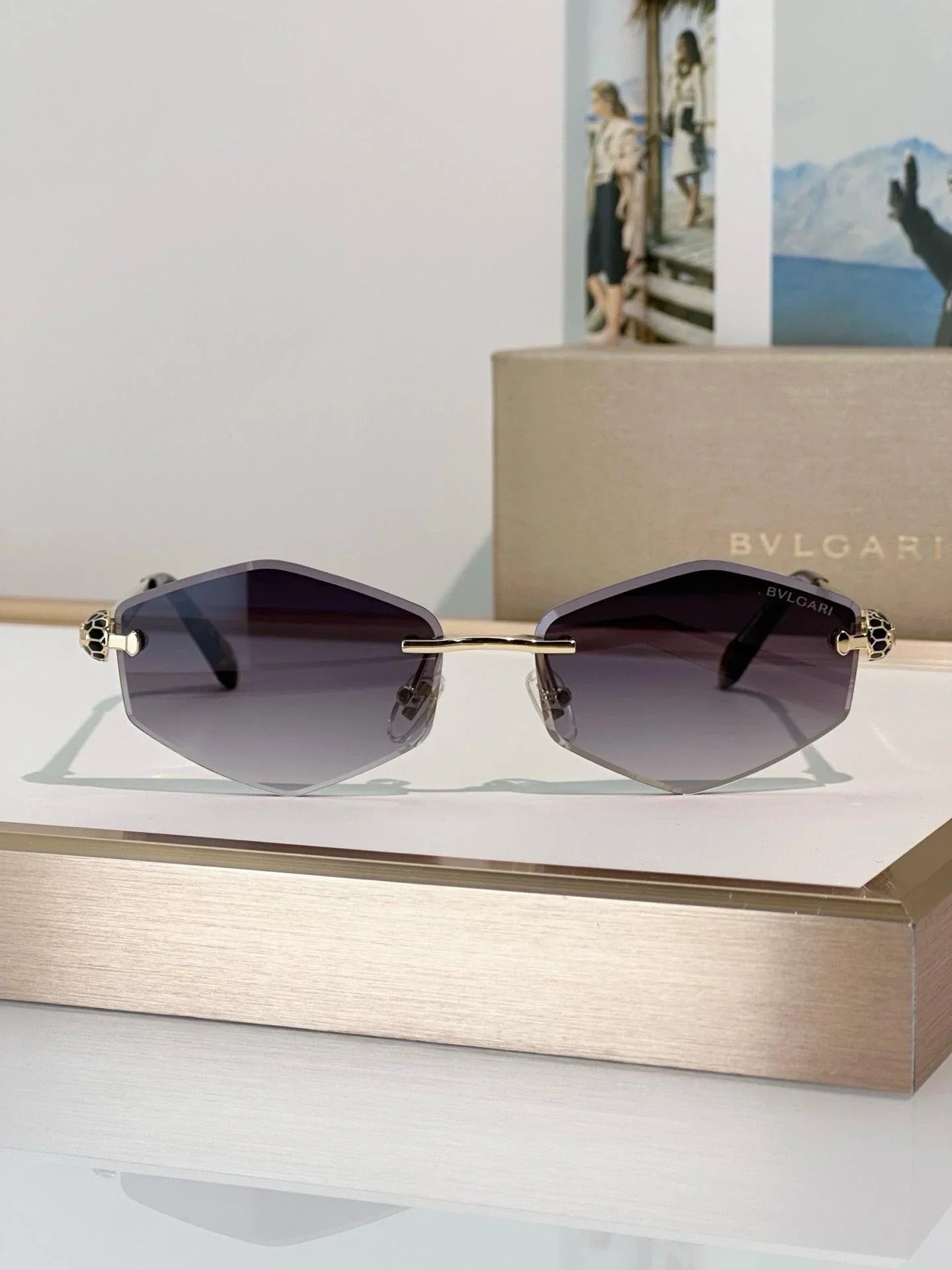 BVLGARI BV40010U Gold Butterfly Metal Sunglasses ✨