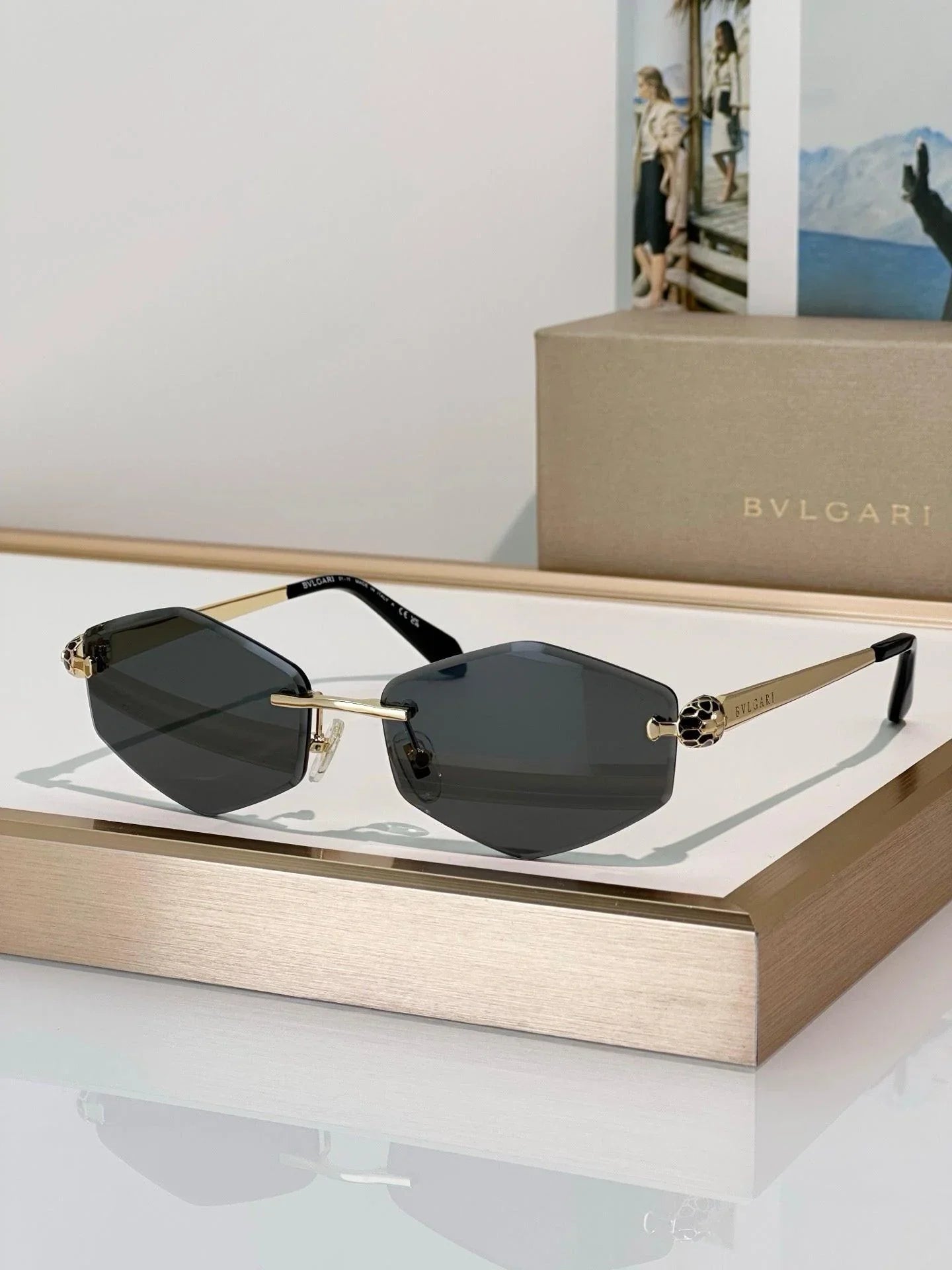 BVLGARI BV40010U Gold Butterfly Metal Sunglasses ✨