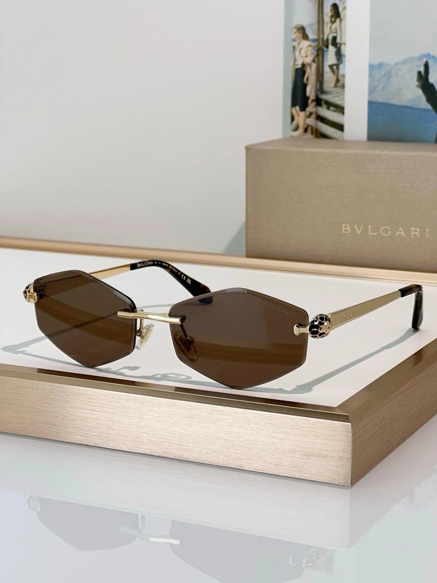 BVLGARI BV40010U Gold Butterfly Metal Sunglasses ✨