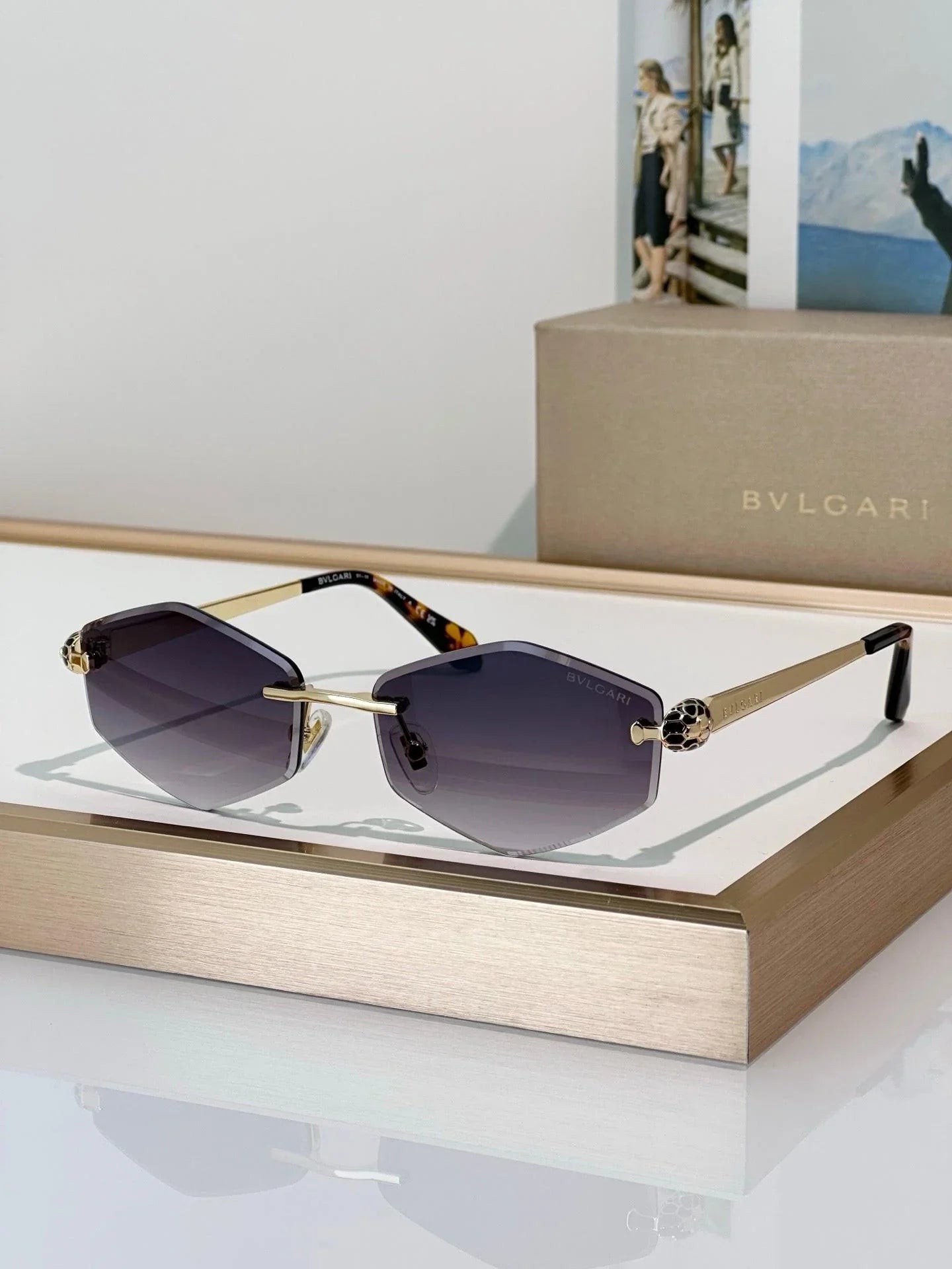 BVLGARI BV40010U Gold Butterfly Metal Sunglasses ✨