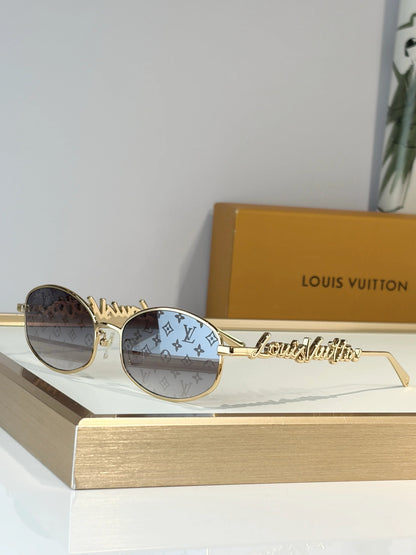 Louis Vuitton Z3193U LV Script Metal Round Sunglasses  ✨