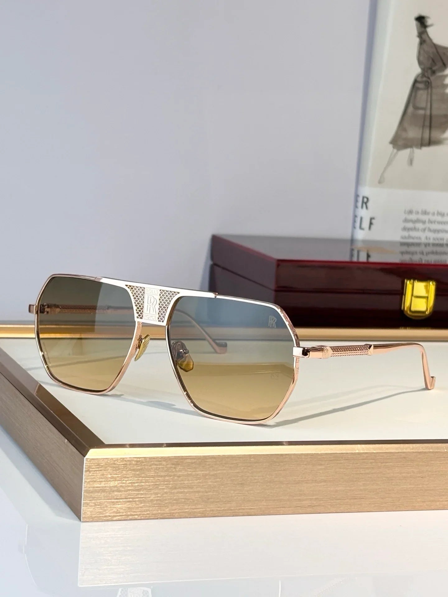 Rolls Royce SS1255 18K plated Zeiss lens Rose-Silver-Gold Eyewear  👑