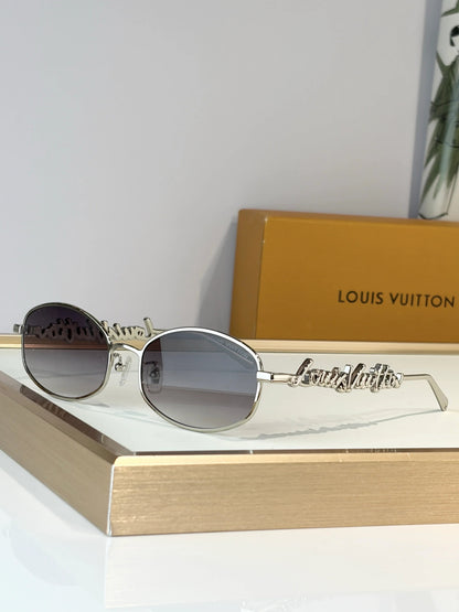 Louis Vuitton Z3193U LV Script Metal Round Sunglasses  ✨