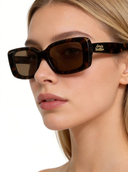 Louis Vuitton Z3165U LV Script Low Rectangle Sunglasses  ✨