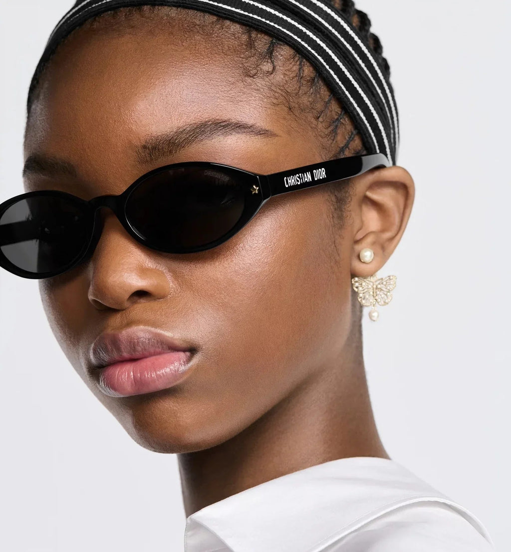 DIOR DiorPacific R1I Black Oval Sunglasses ✨