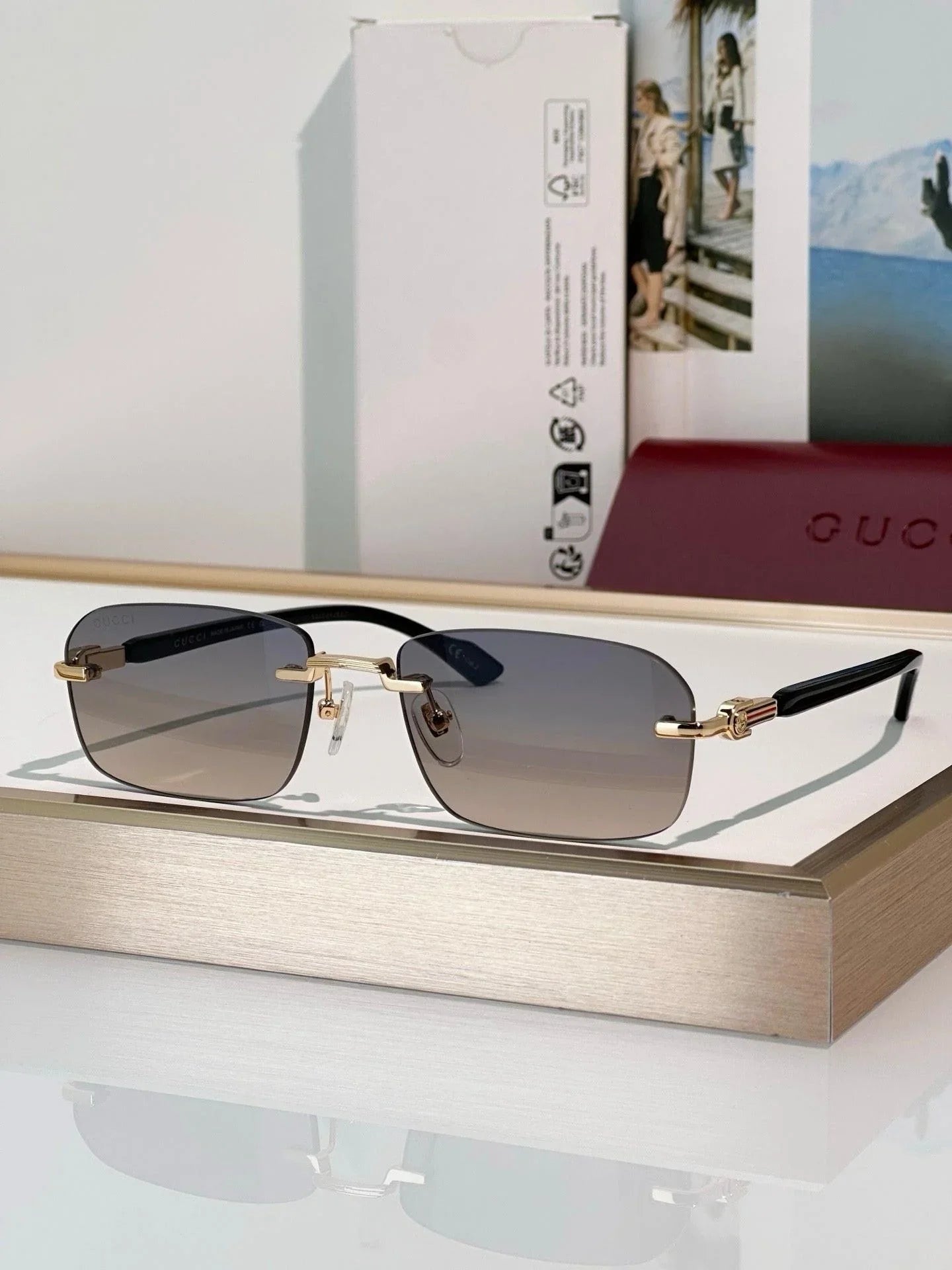 Gucci GG1221S Rimless  Unisex Sunglasses ✨