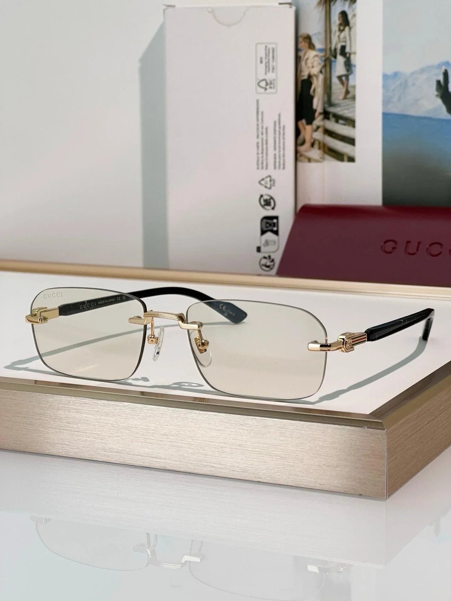 Gucci GG1221S Rimless  Unisex Sunglasses ✨
