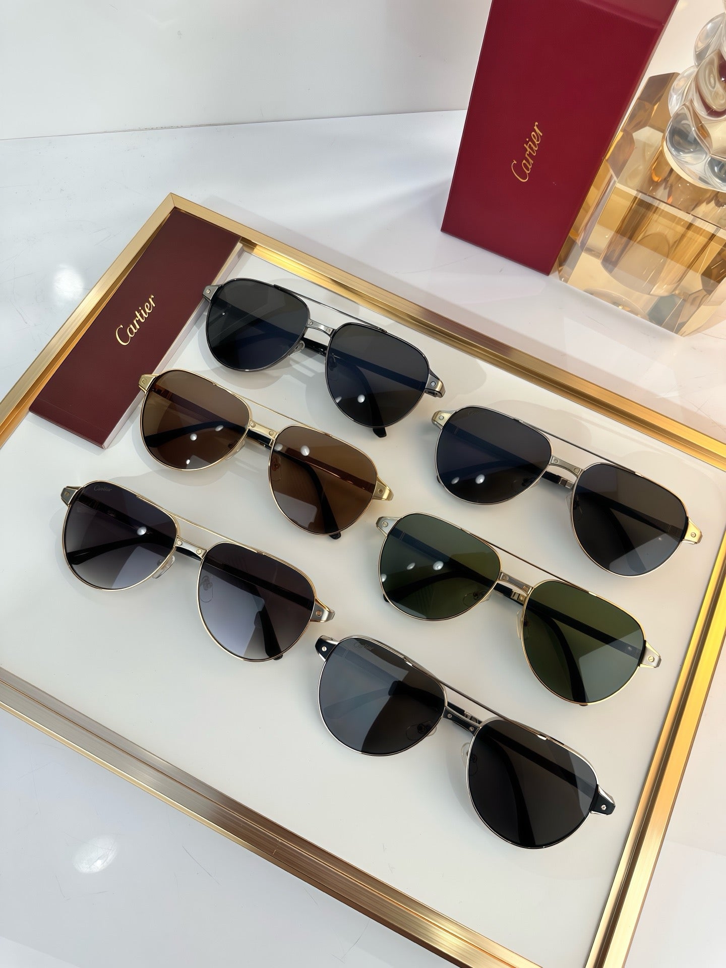Cartier Exception POLARISED CT0425S 001 Sunglasses Pilot 59-16-140 ✨