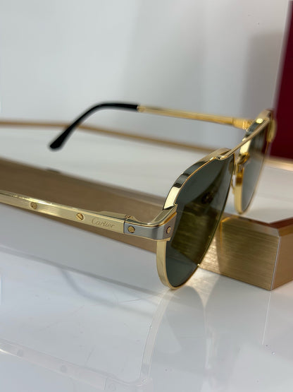 Cartier Exception POLARISED CT0425S 001 Sunglasses Pilot 59-16-140 ✨