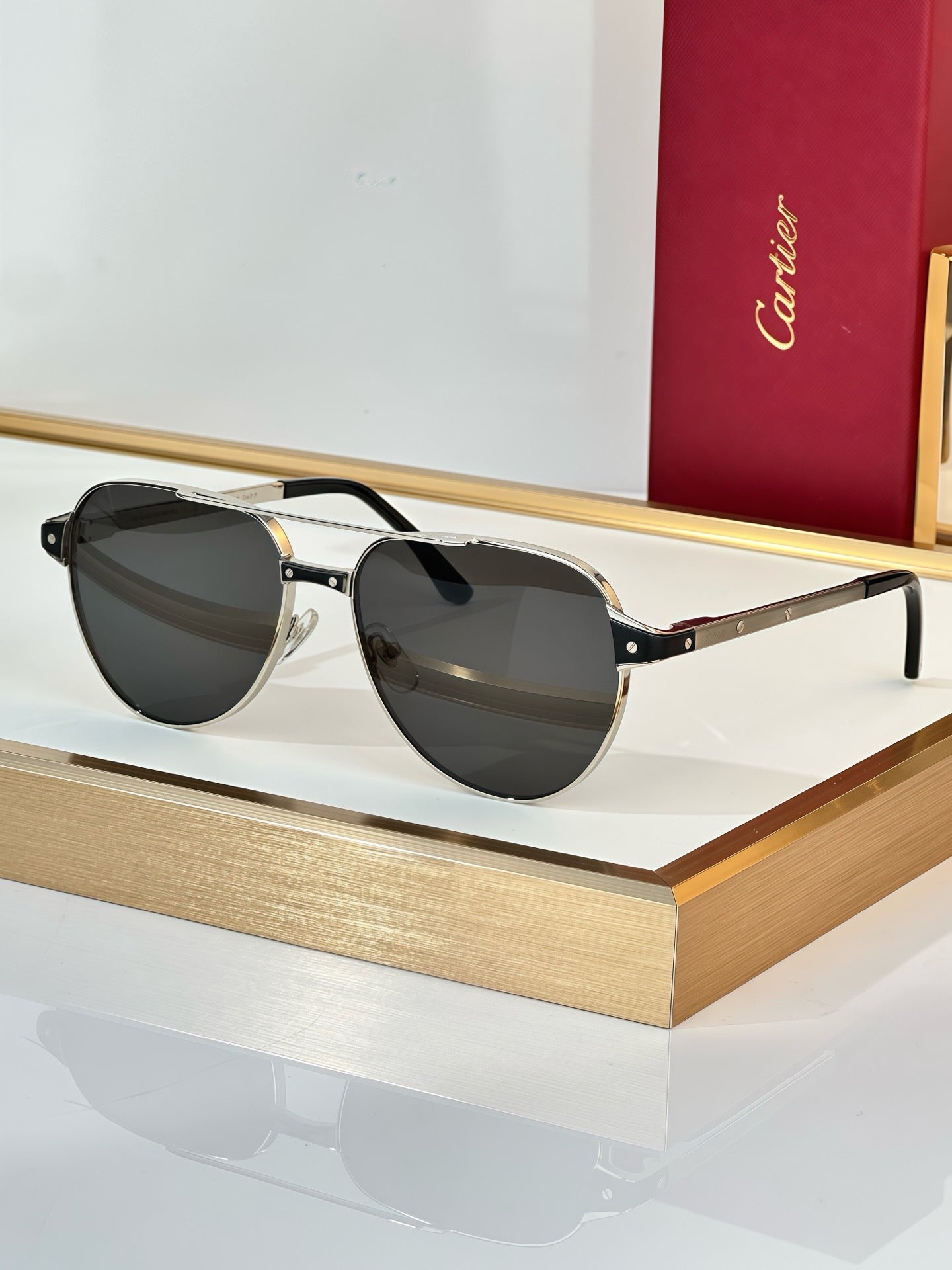 Cartier Exception POLARISED CT0425S 001 Sunglasses Pilot 59-16-140 ✨
