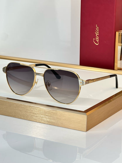Cartier Exception POLARISED CT0425S 001 Sunglasses Pilot 59-16-140 ✨