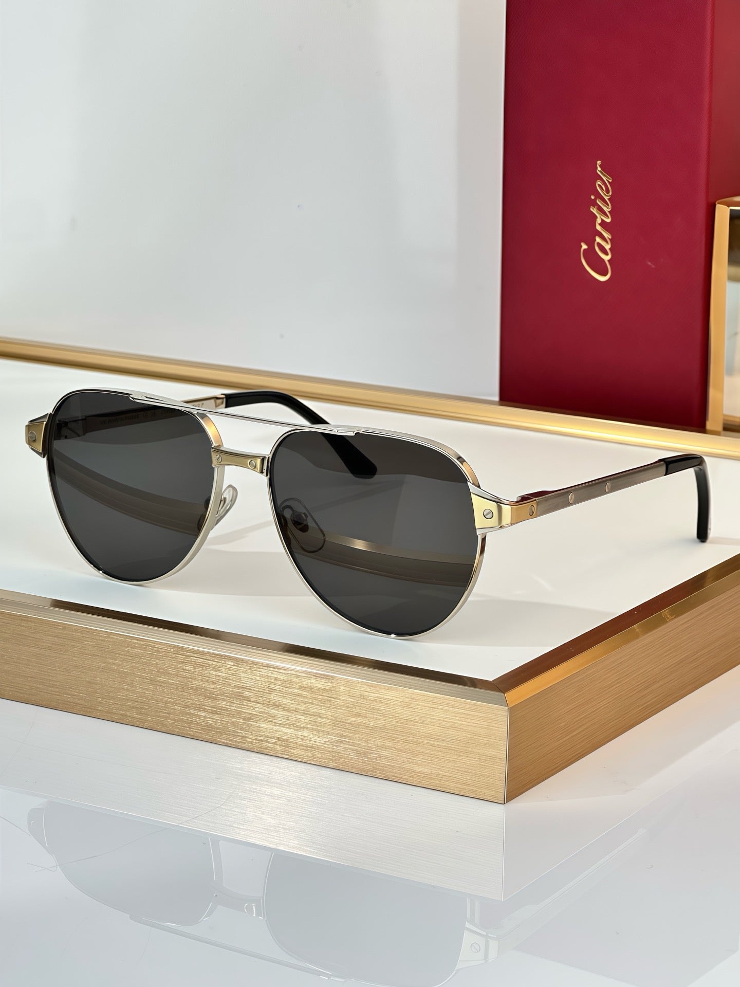 Cartier Exception POLARISED CT0425S 001 Sunglasses Pilot 59-16-140 ✨