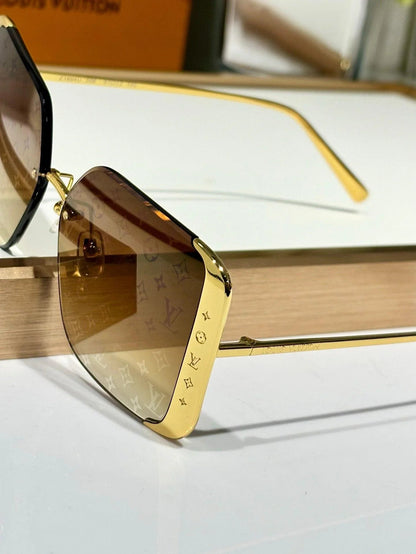 Louis Vuitton Z1994U LV Moon Metal Square Sunglasses Women&