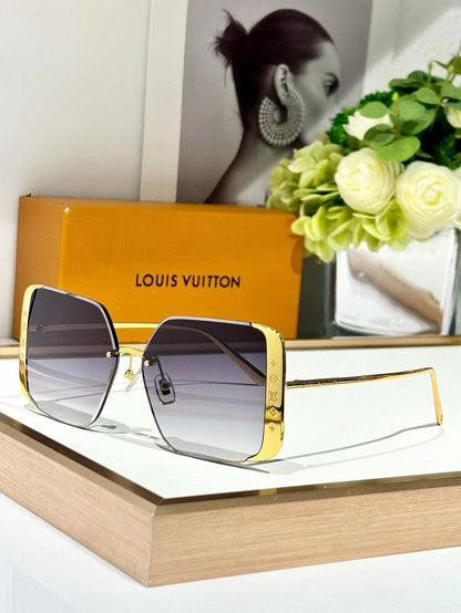 Louis Vuitton Z1994U LV Moon Metal Square Sunglasses Women&