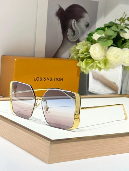 Louis Vuitton Z1994U LV Moon Metal Square Sunglasses Women&