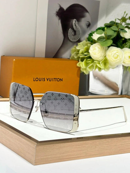 Louis Vuitton Z1994U LV Moon Metal Square Sunglasses Women&