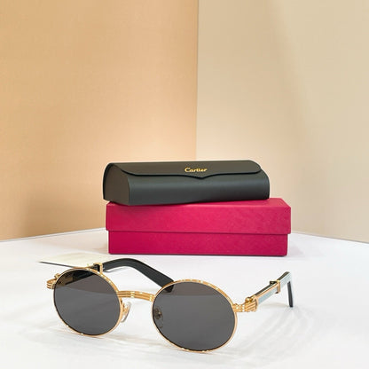 Cartier Première Round-Frame Gold-Tone and Wood  CT0464S Sunglasses 🐆 $3500