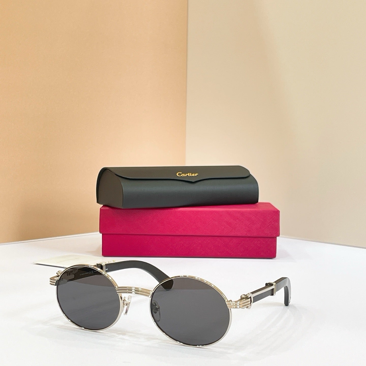 Cartier Première Round-Frame Gold-Tone and Wood  CT0464S Sunglasses 🐆 $3500