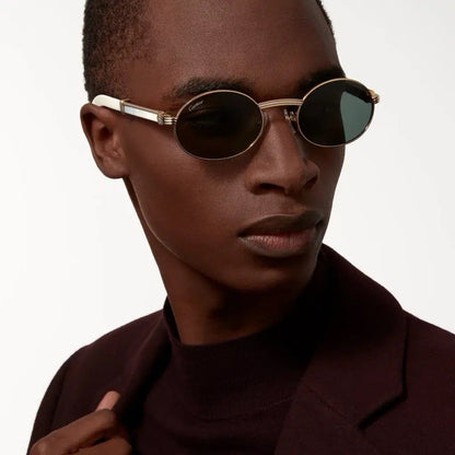 Cartier Première Round-Frame Gold-Tone and Wood  CT0464S Sunglasses 🐆 $3500
