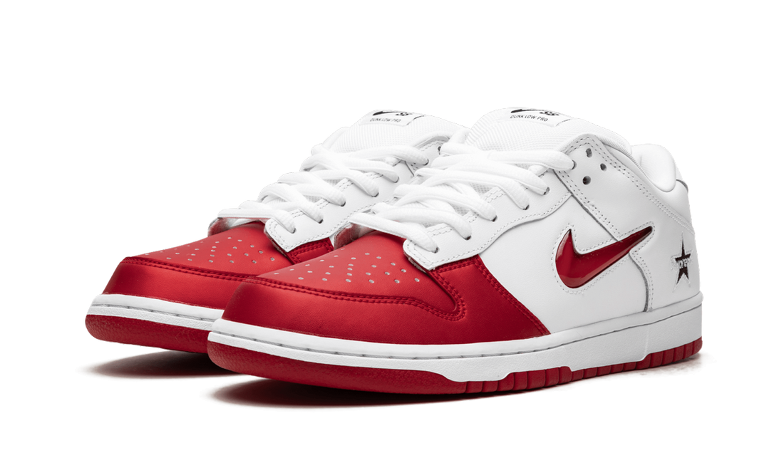 SB Dunk Low "Supreme - Jewel Swoosh Red/White" CK3480 600