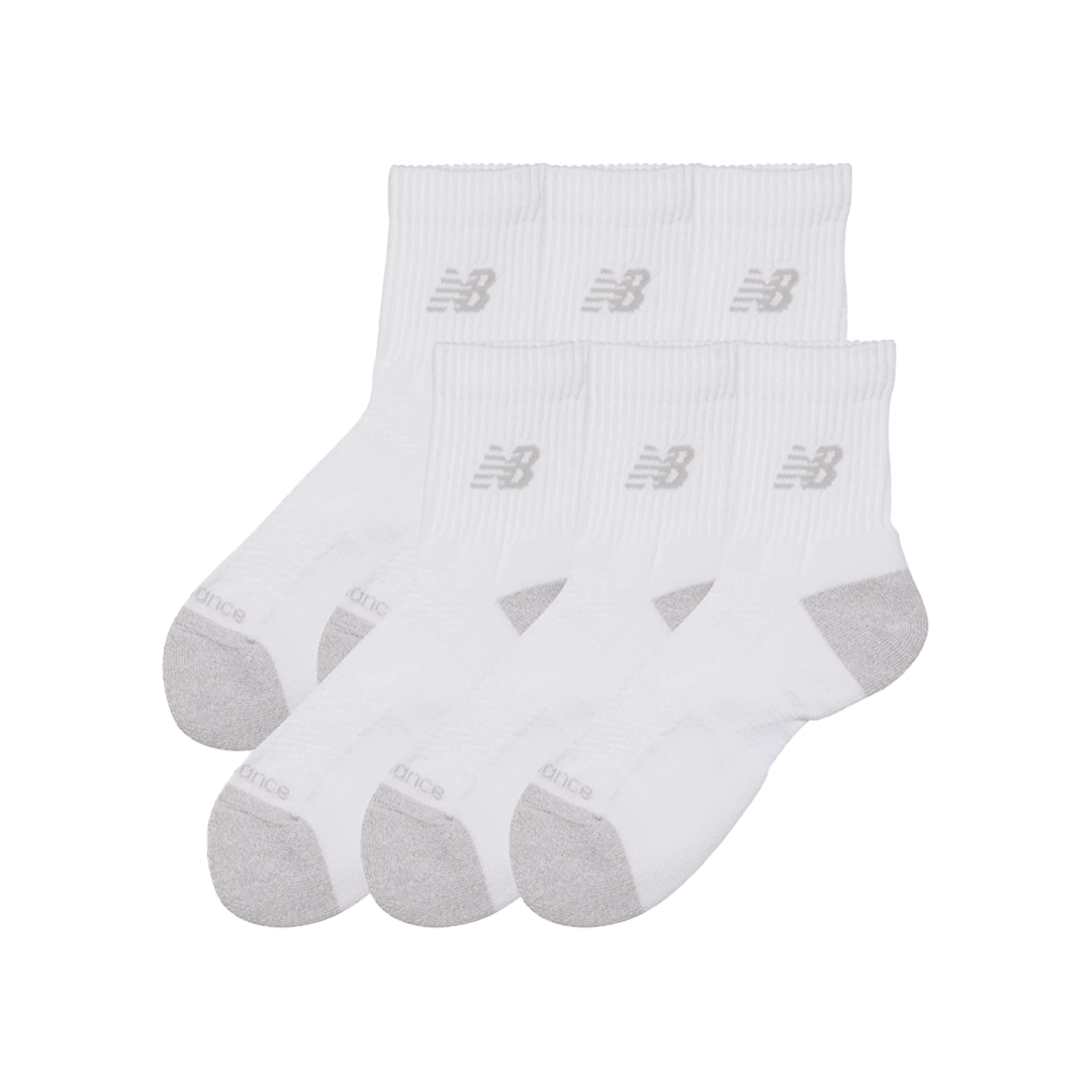 ACTIVE QUARTER SOCKS 6 PACK WHITE