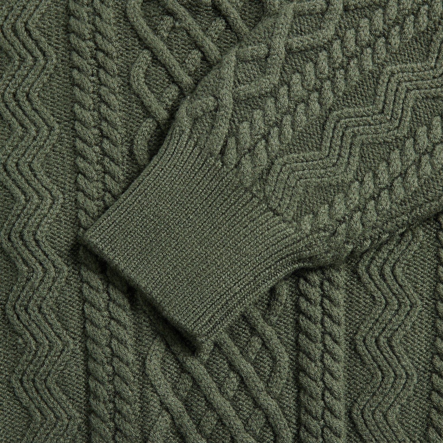 Loewe Zip Up Sweater - Khaki Green