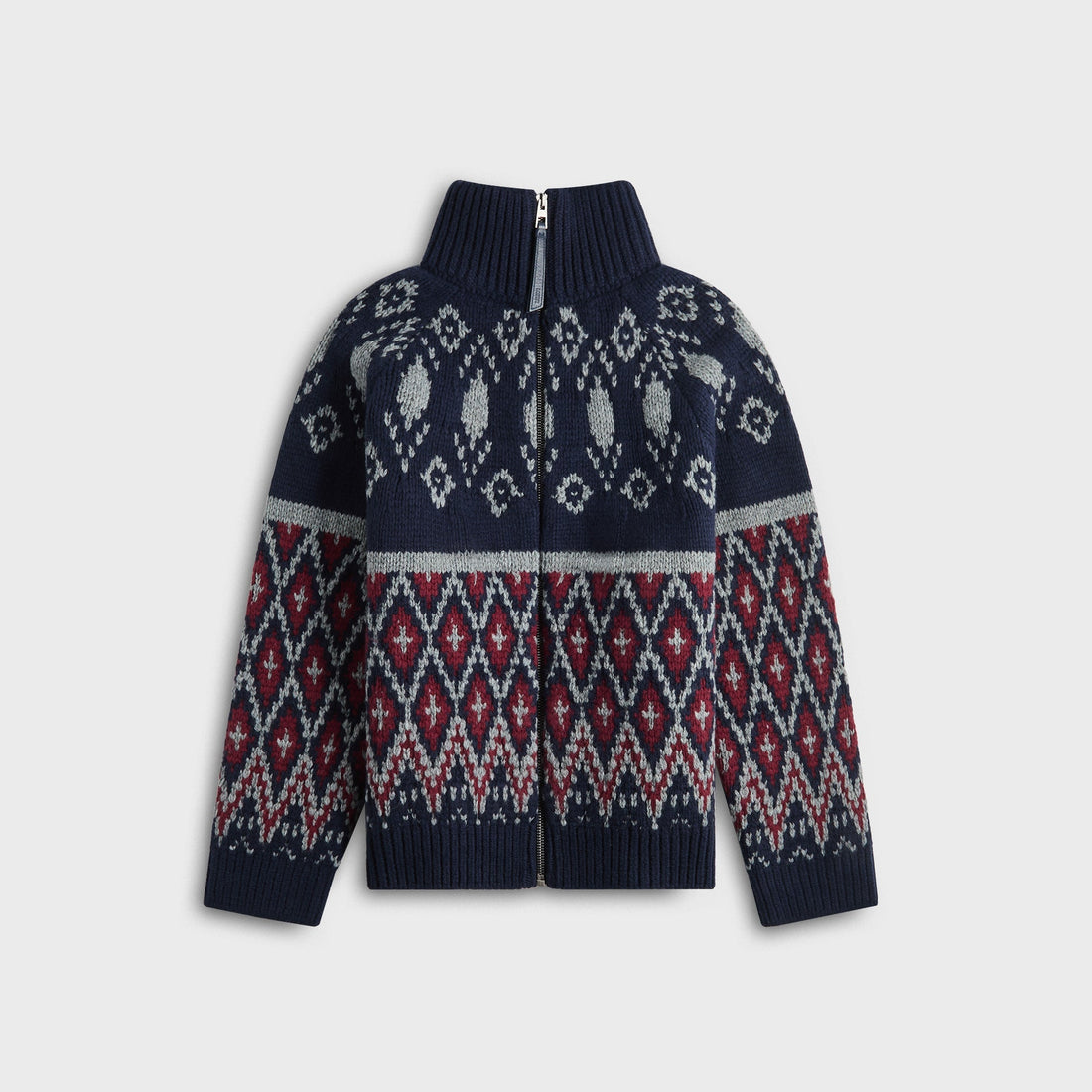 Loewe Zip Up Cardigan - Navy Blue / Grey