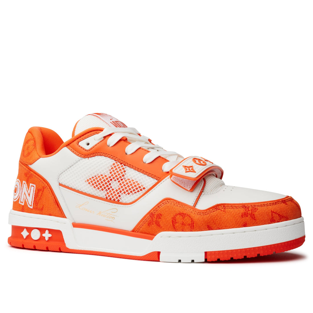 Louis Vuitton LV Trainer  Monogram Orange Denim Sneaker