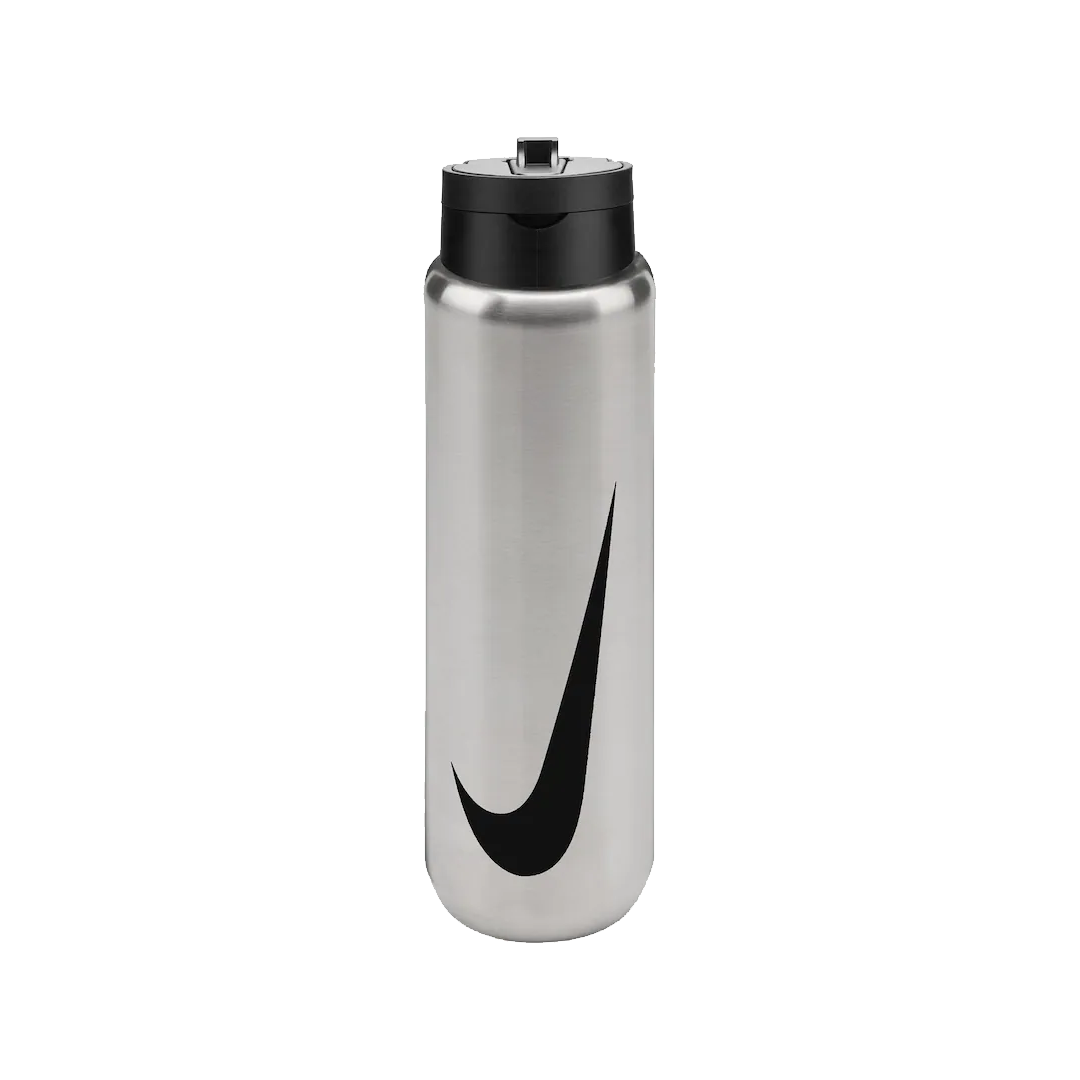 STAINLESS STEEL RECHARGE STRAW WATER BOTTLE 24 OZ SILVER