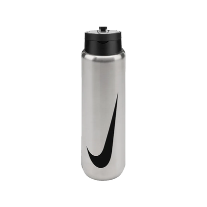 STAINLESS STEEL RECHARGE STRAW WATER BOTTLE 24 OZ SILVER