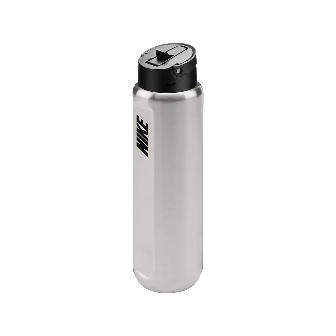 STAINLESS STEEL RECHARGE STRAW WATER BOTTLE 24 OZ SILVER
