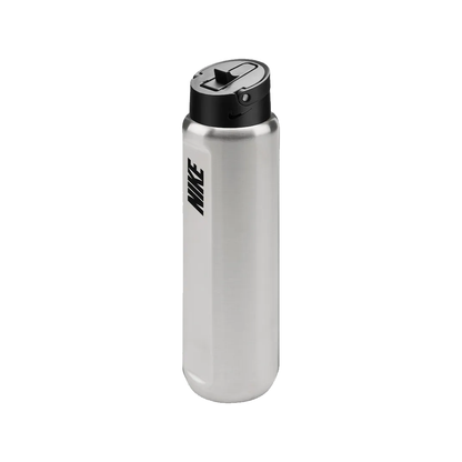 STAINLESS STEEL RECHARGE STRAW WATER BOTTLE 24 OZ SILVER