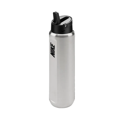 STAINLESS STEEL RECHARGE STRAW WATER BOTTLE 24 OZ SILVER