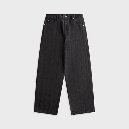 Our Legacy Vast Cut Denim Jean - Black Coated Herringbone
