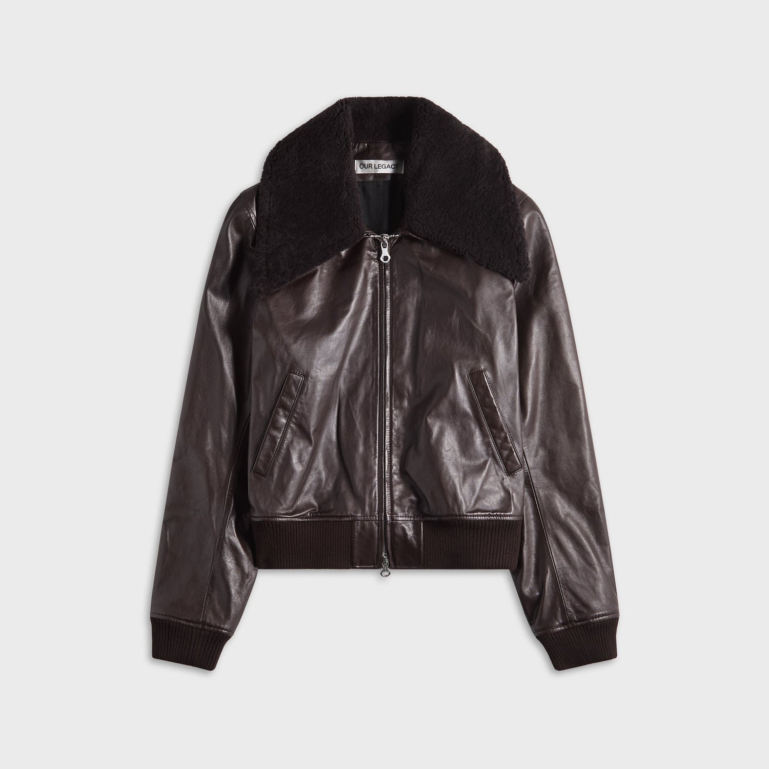 Our Legacy Pharos Bomber - Umber Brown Fluid Calfskin