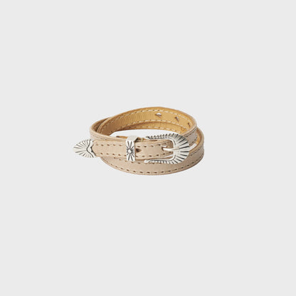 Our Legacy Cowboy Wrap Around Bracelet - Deep Ecru Leather