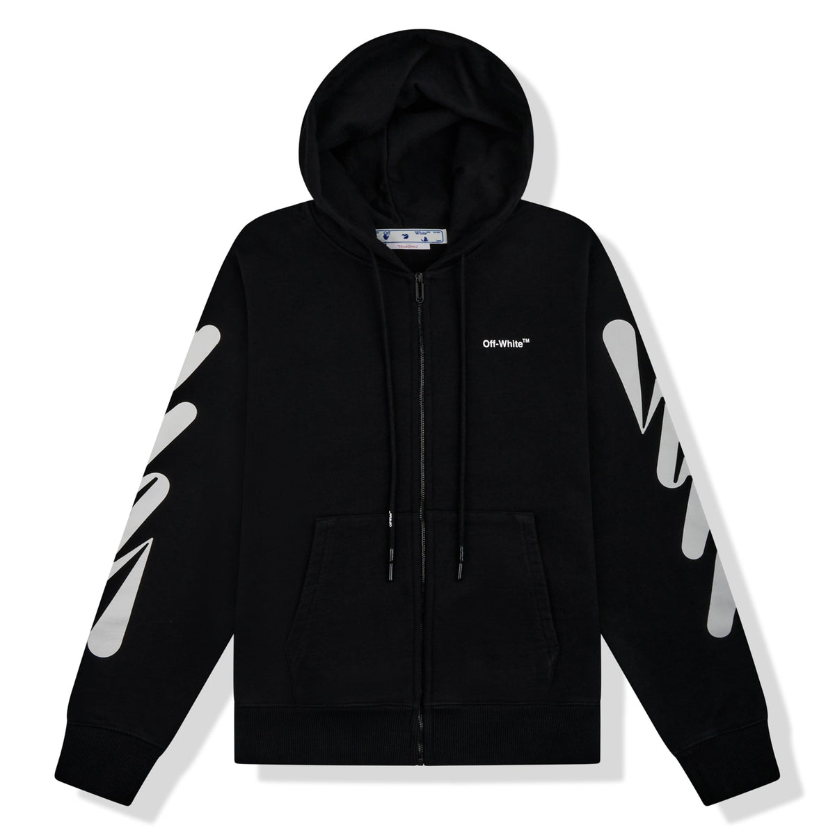 Off-White Wave Diagonal Zip-Up Black Hoodie Main image