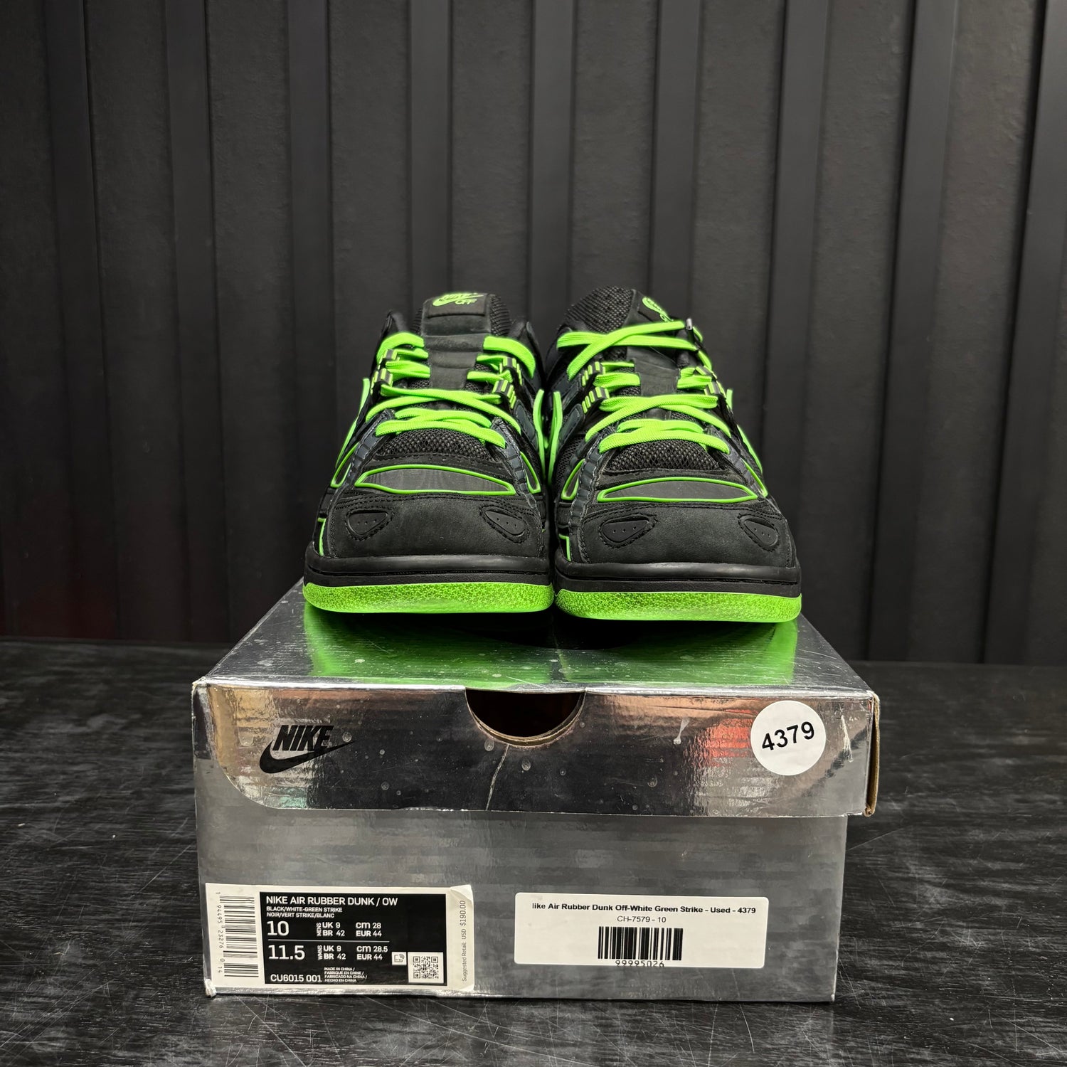 Nike Air Rubber Dunk Off-White Green Strike - Used - 4379