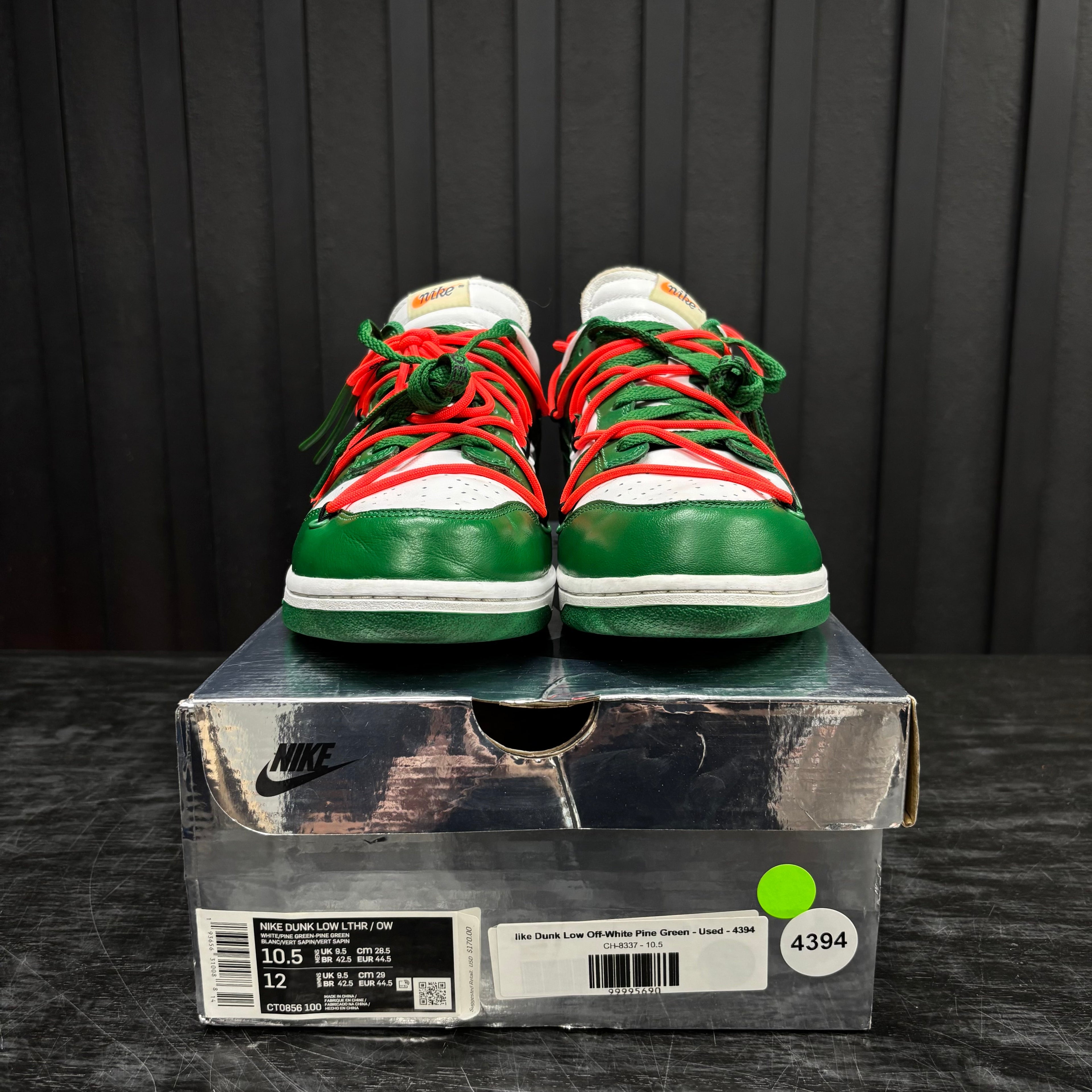 Nike Dunk Low Off-White Pine Green - Used - 4394