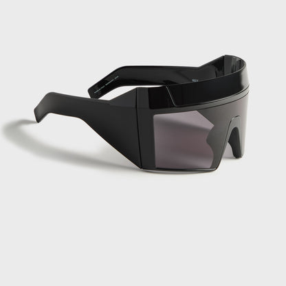 Rick Owens Rev Shiny Shield Sunglasses - Black