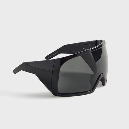 Rick Owens Kriester Shiny Sunglasses - Black