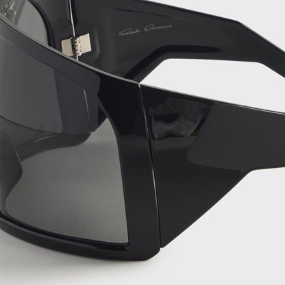 Rick Owens Kriester Shiny Sunglasses - Black