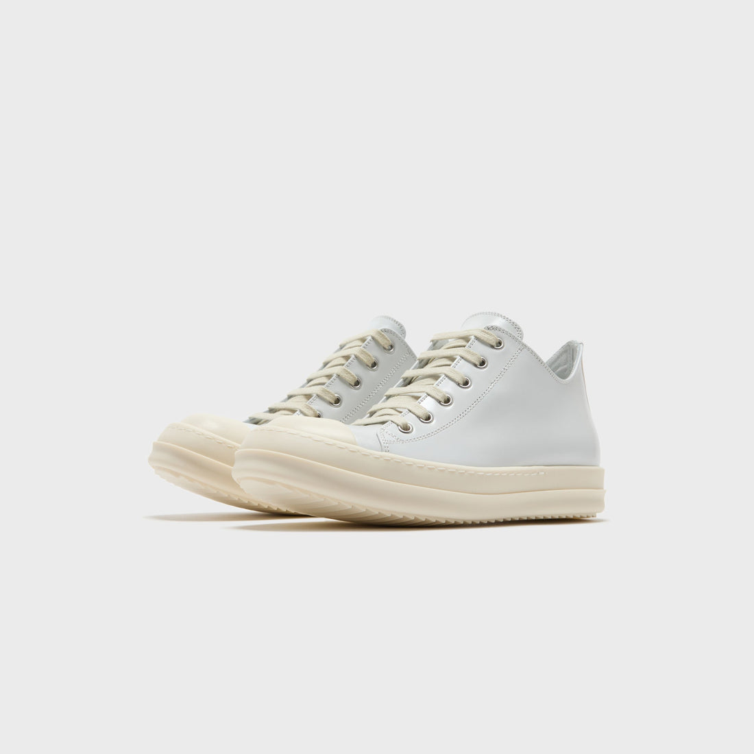 Rick Owens WMNS Scarpe in Pelle Low Sneaks – Chalk / White / Milk / Milk
