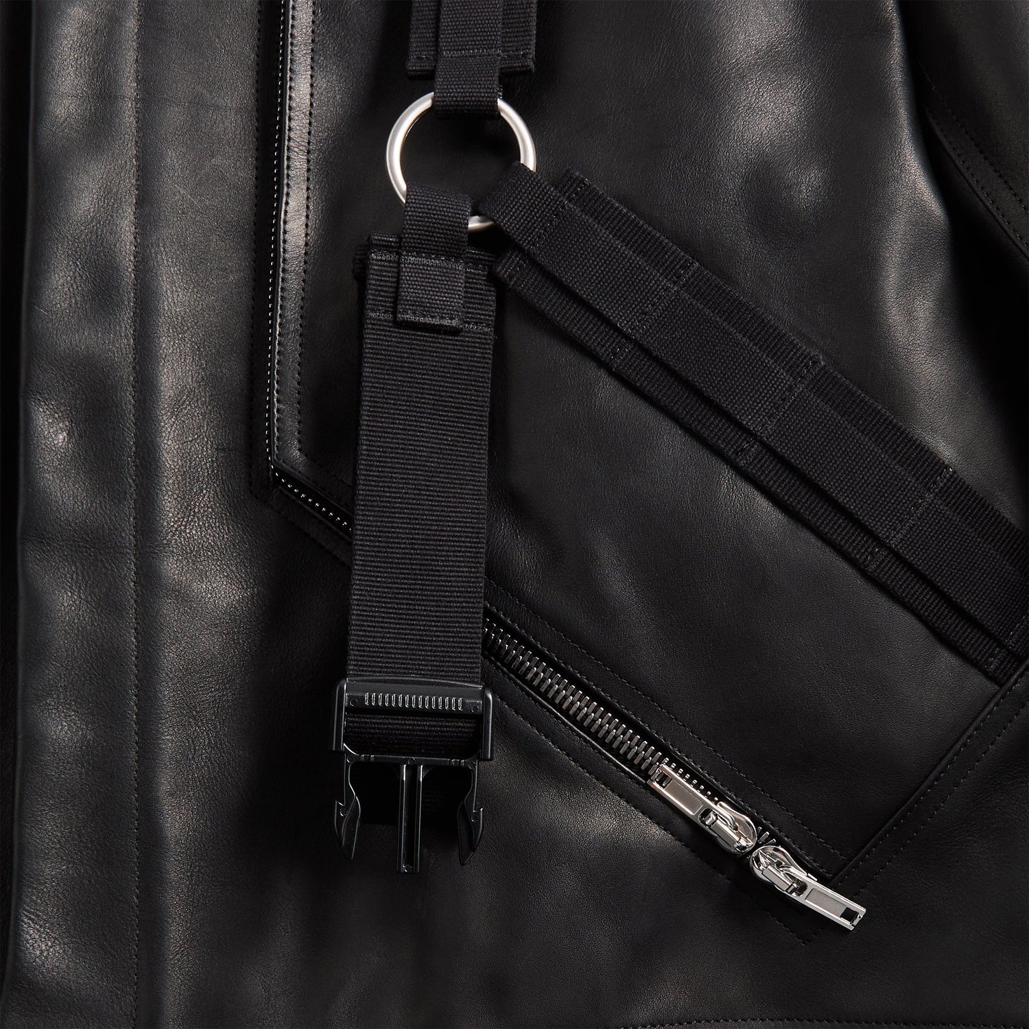Rick Owens Cappotto In Pelle Leather Coat - Black