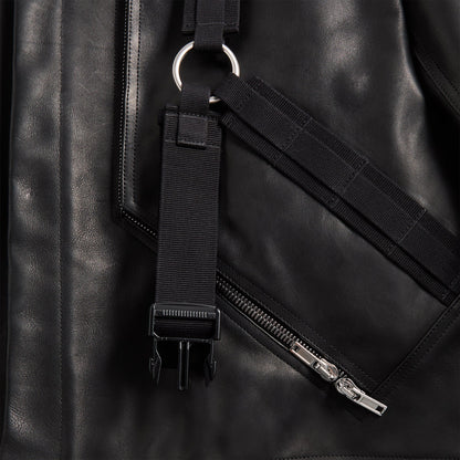 Rick Owens Cappotto In Pelle Leather Coat - Black