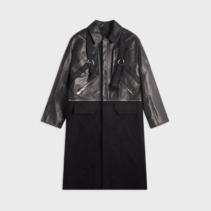 Rick Owens Cappotto In Pelle Leather Coat - Black