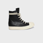 Rick Owens WMNS Hollywood Calf Leather Sneakers – Pelle Black / Milk / Milk
