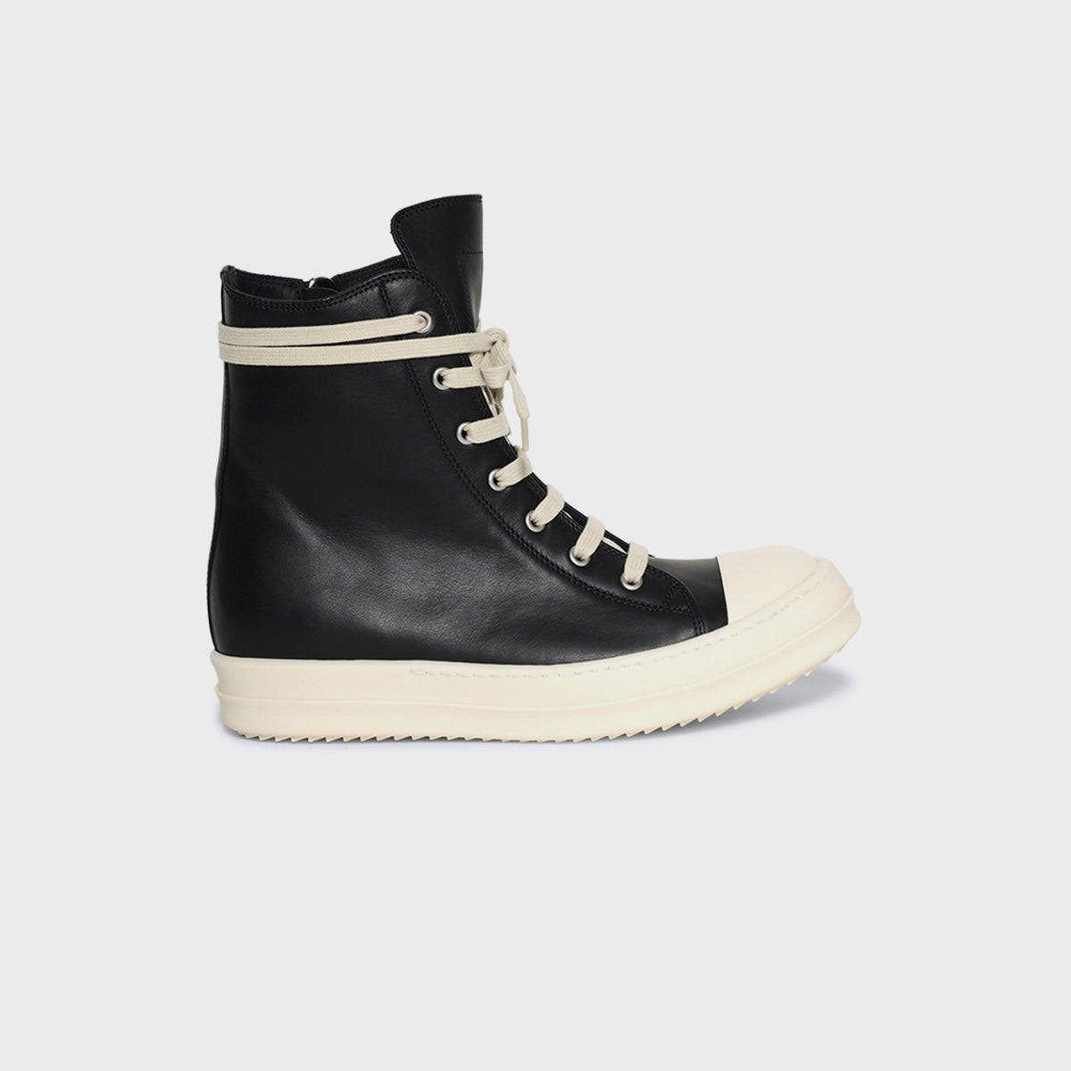 Rick Owens WMNS Hollywood Calf Leather Sneakers – Pelle Black / Milk / Milk