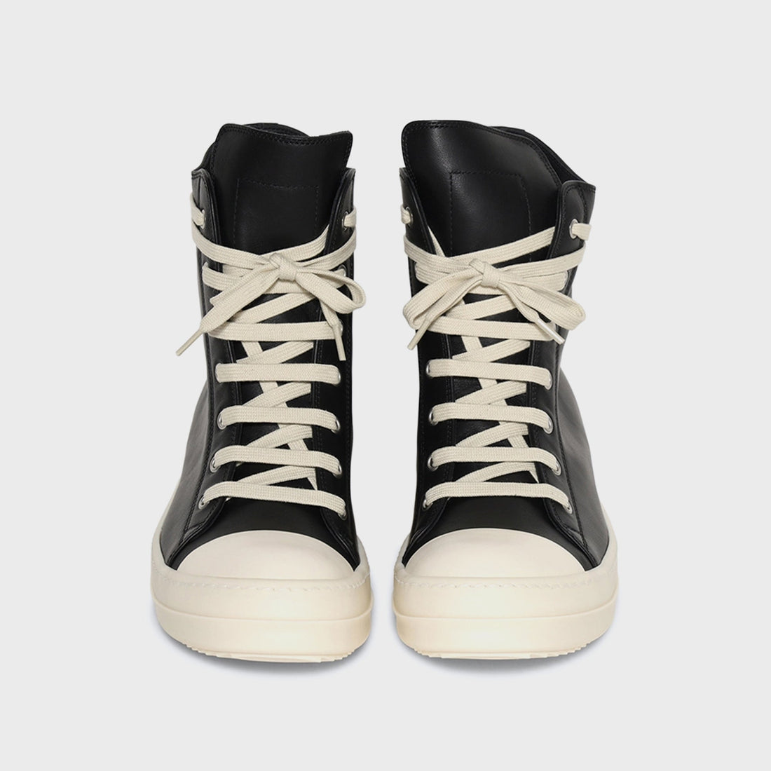 Rick Owens WMNS Hollywood Calf Leather Sneakers – Pelle Black / Milk / Milk